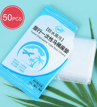 50Pcs Disposable Plastic Toilet Seat Cover Waterproof and Non Slip Individually Wrapped, for Travel, Toilet Seat Protectors