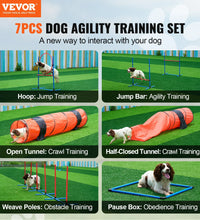 VEVOR Dog Agility Training Equipment 7 PCS Set Upgrade W/ Hurdles 2 Tunnels Ring