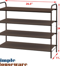 4-Tier Shoe Rack Storage Organizer, Bronze