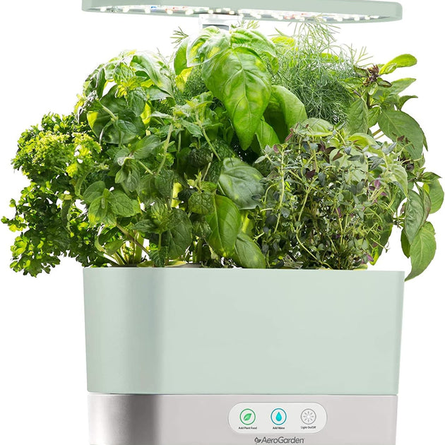 Harvest Indoor Garden Hydroponic System with LED Grow Light and Herb Kit, Holds up to 6 Pods, Sage