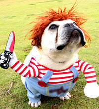 Funny Dog Clothes Dogs Cosplay Costume Halloween Comical Outfits Holding a Knife Set Pet Cat Dog Festival Party Clothing