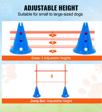 VEVOR Dog Agility Hurdle Cone Set 6 PCS Kit-12 Xcones 6 Xagility Rods with Bag