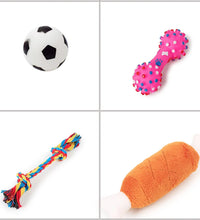 4 Pcs Dog Toys Pet Ball Bone Rope Squeaky Plush Toys Kit Puppy Lnteractive Molar Chewing Toy for Small Large Dogs Pug Supplies