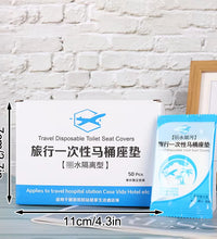 50Pcs Disposable Plastic Toilet Seat Cover Waterproof and Non Slip Individually Wrapped, for Travel, Toilet Seat Protectors