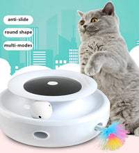 Cat Toys 2-In-1 Interactive Cat Toys for Indoor Cats, Cat Balls, Cat Mice Toy, Cat Entertainment Toys with 2Pcs Feathers, Motion-Activated Toy with Feathers Provides, Batteries or USB Charge