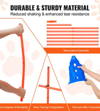 VEVOR Dog Agility Hurdle Cone Set 6 PCS Kit-12 Xcones 6 Xagility Rods with Bag