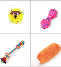 4 Pcs Dog Toys Pet Ball Bone Rope Squeaky Plush Toys Kit Puppy Lnteractive Molar Chewing Toy for Small Large Dogs Pug Supplies