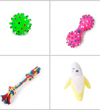 4 Pcs Dog Toys Pet Ball Bone Rope Squeaky Plush Toys Kit Puppy Lnteractive Molar Chewing Toy for Small Large Dogs Pug Supplies
