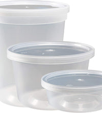 Food Storage Containers with Lids 8Oz, 16Oz, 32Oz Freezer Deli Cups Combo Pack, 44 Sets Bpa-Free Leakproof round Clear Takeout Container Meal Prep Microwavable, Airtight Lids (Mixed Sizes)