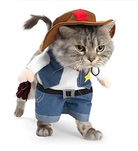 Pet Dog Cat Costume Cowboy Jeans Hoodie Shirts Halloween Costume Jumpsuit Puppy Clothes Funny Coat