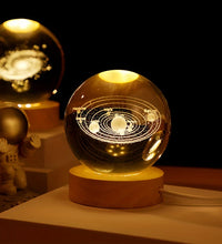 3D Solar System Nightlight, Crystal Glass Ball Light Holiday Gifts