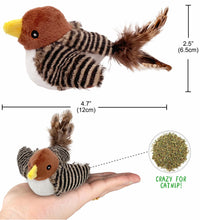 Interactive Electronic Cat Toy, Automatic Chirping Bird Toy Squeaky with Feather Tail, Melody Chaser Toy for Cats to Play Alone, Play and Squeak Kitten Toy for Boredom