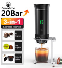 Wireless Electric Portable Espresso Coffee Machine for Car & Home Camping Coffee Maker 3-In-1 Capsule Powder Travel Coffee Maker