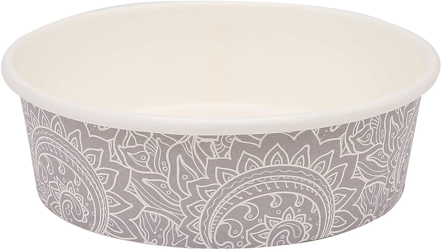 for Pets Disposable Feeding Bowls Small Dog Bowls in Gray Pattern 1.75 Cup Feeding Size, 25 Count Dog Bowls Are Great for Dry and Wet Dog Food or Water (Pack of 1, 25 Count Total)