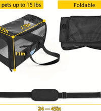 Pet Carrier Airline Approved, Cat Carriers for Medium Cats Small Cats, Soft Dog Carriers for Small Dogs Medium Dogs, TSA Approved Pet Carrier for Cats Dogs of 15 Lbs, Puppy Carrier,Black